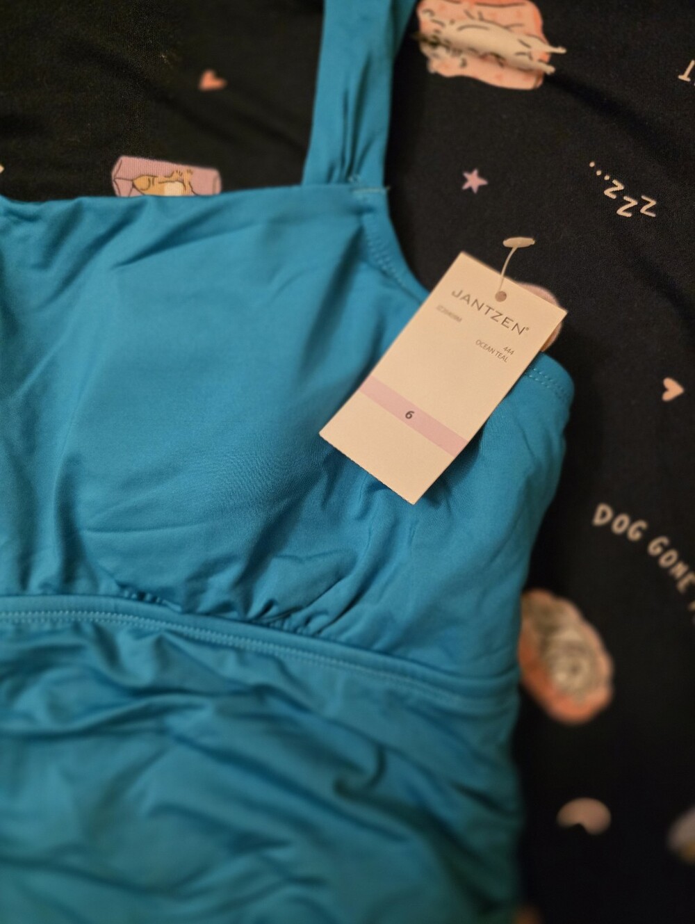 Jantzen Teal Bandeau Swim Dress with Skirt